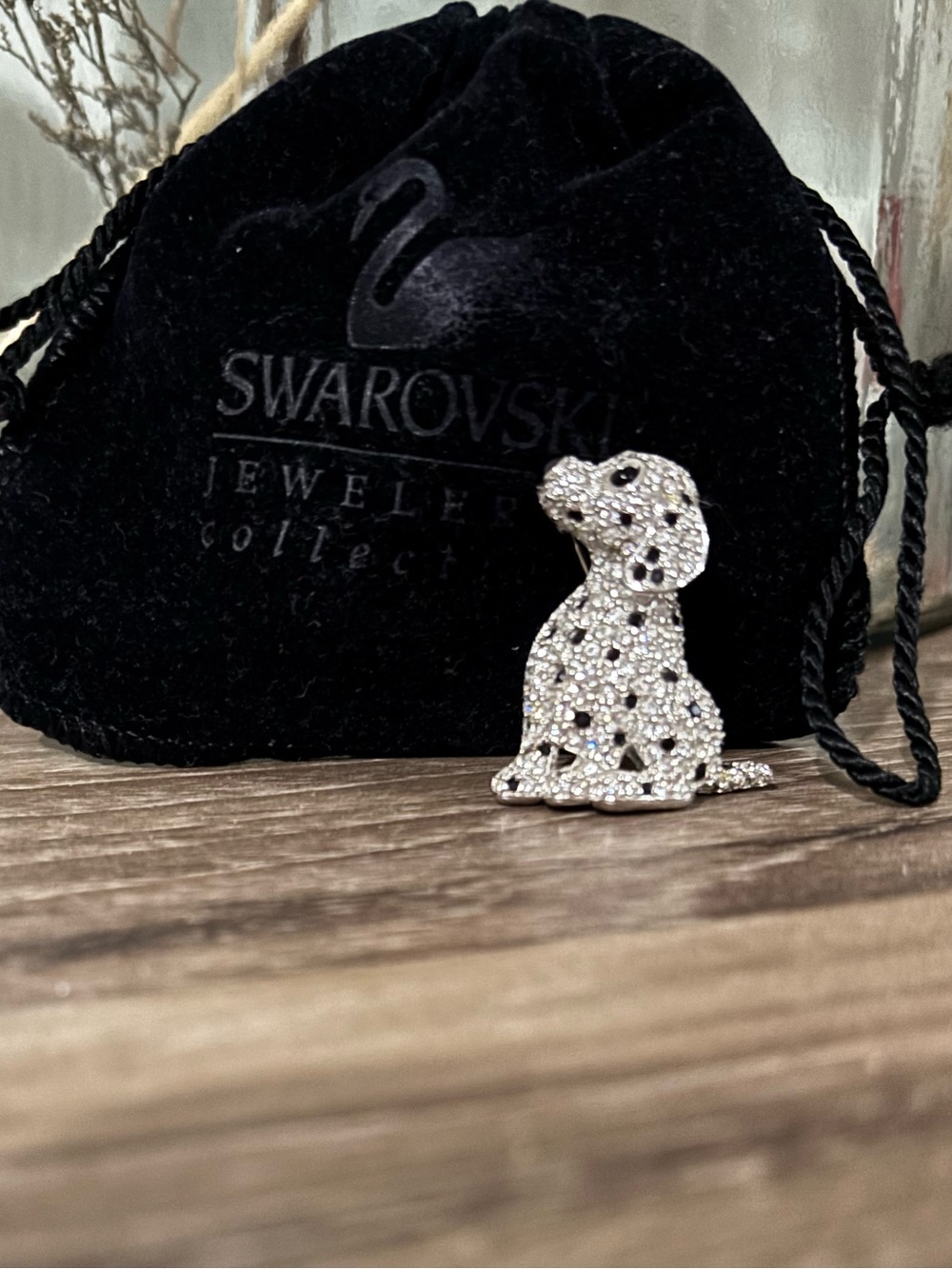 Vintage Swarovski Crystal Dalmatian Puppy Brooch Elegant - Picture 6 of 7